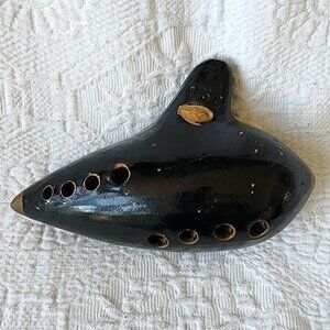 Guido Bondi Clay Ocarina‎ Flute Instrument Pottery Sweet Potato Redware Vintage